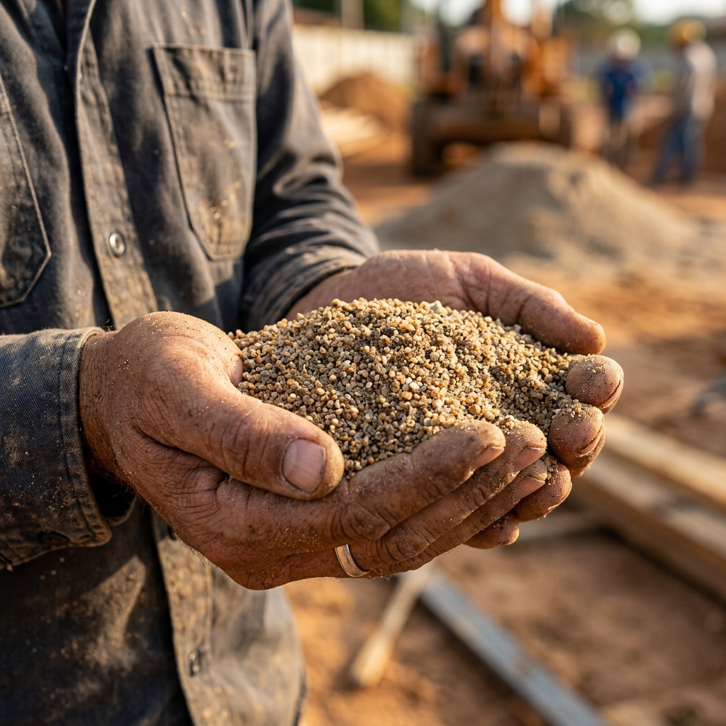 Areia fina para construção